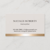 Haar Stylist Gouden Haardroger Schoonheid Meisje S Visitekaartje (Achterkant)