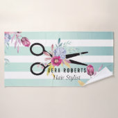 Haar Stylist Gouden Schaar Bloemen & Schoonheid Sa Badhanddoek (Badhanddoek)