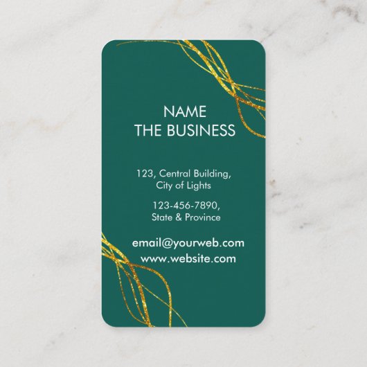 Haar Stylist Gouden Schaar Groene Salon Spa Visitekaartje (Achterkant)