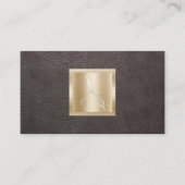Haar Stylist Gouden Schaar Logo Classy Leather Visitekaartje (Voorkant)