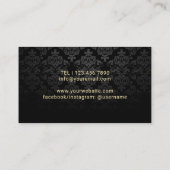 Haar Stylist Gouden Schaar Modern Leopard Salon Visitekaartje (Achterkant)