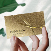 Haar Stylist Gouden Schaar Moderne Gouden Glitter Visitekaartje