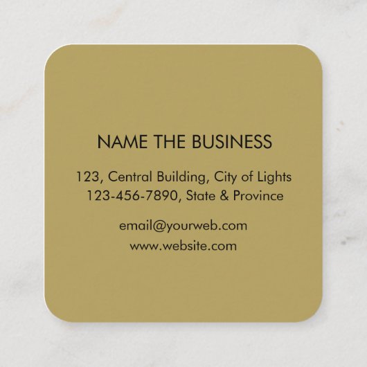 Haar Stylist Gouden Schaar Paarse Maan Salon Vierkante Visitekaartje (Achterkant)