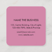 Haar Stylist Gouden Schaar Roze Elegant Salon Vierkante Visitekaartje (Achterkant)
