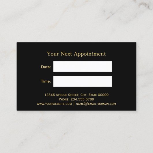 Haar Stylist Gouden Schaar Salon Afspraakkaart Afsprakenkaartje (Achterkant)