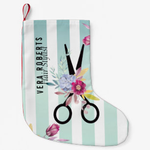 Haar Stylist Gouden Schaar & Schoonheid Kerstmis Kleine Kerstsok