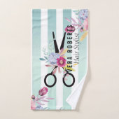 Haar Stylist Gouden Schaar & Schoonheid strepen Bl Bad Handdoek (Handdoek)