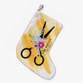 Haar Stylist Gouden Schaar & Schoonheidssalon Kers Kleine Kerstsok (Voorkant (Hangend))