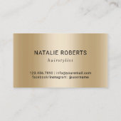 Haar Stylist Gouden Schaar Schoonheidssalon Zwart  Visitekaartje (Achterkant)