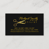 Haar Stylist Gouden Schaar Script Salon #2 Visitekaartje (Achterkant)