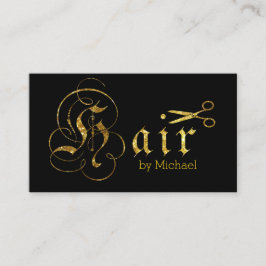 Haar Stylist Gouden Schaar Script Salon #2 Visitekaartje