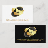 Haar Stylist Gouden Script Schaar Kam Custom Visitekaartje (Voorkant / Achterkant)