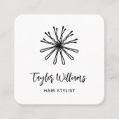 Haar Stylist Haarstylist Kapsalon Bobby Pins Vierkante Visitekaartje (Voorkant)