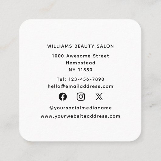 Haar Stylist Haarstylist Kapsalon Bobby Pins Vierkante Visitekaartje (Achterkant)