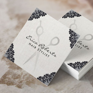 Haar Stylist Hair Salon  Zwart Laced Vierkante Visitekaartje
