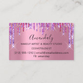 Haar Stylist Hairdresser Roos Glitter Scissors Visitekaartje (Achterkant)