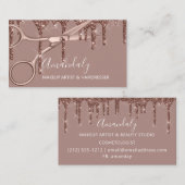 Haar Stylist Hairdresser Roos Gold Scissors Visitekaartje (Voorkant / Achterkant)