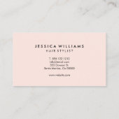 Haar Stylist Handgeschreven Eenvoudig Blush Roze Visitekaartje (Achterkant)