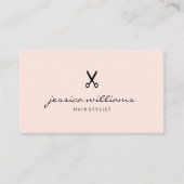 Haar Stylist Handgeschreven Eenvoudig Blush Roze Visitekaartje (Voorkant)