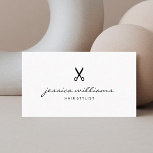 Haar Stylist Handgeschreven Simple Black en White Visitekaartje