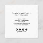 Haar Stylist Iconen | Chique moderne roze gouden f Vierkante Visitekaartje (Achterkant)