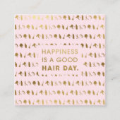 Haar Stylist Iconen | Chique moderne roze gouden f Vierkante Visitekaartje (Voorkant)