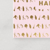 Haar Stylist Iconen | Chique moderne roze gouden f Vierkante Visitekaartje
