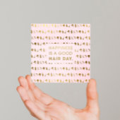 Haar Stylist Iconen | Chique moderne roze gouden f Vierkante Visitekaartje