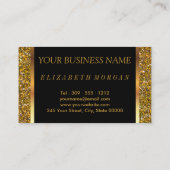 Haar Stylist in een Gold Glitter Visitekaartje (Achterkant)