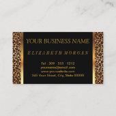 Haar Stylist in een Golden Brown Leopard print Visitekaartje (Achterkant)