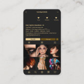 Haar Stylist Instagram Zwart Modern Visitekaartje (Voorkant)