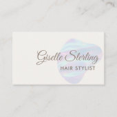 Haar Stylist Iridescent Pearl Opal Abstract Visitekaartje (Voorkant)