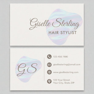 Haar Stylist Iridescent Pearl Opal Abstract Visitekaartje
