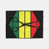 Haar-stylist Juneteenth Blm Black Geschiedenis Kap Fleece Deken (Voorkant (Horizontaal))