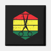 Haar-stylist Juneteenth Blm Black Geschiedenis Kap Magneet (Voorkant)