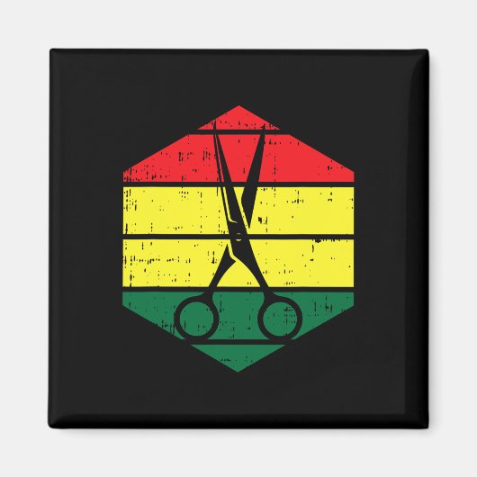 Haar-stylist Juneteenth Blm Black Geschiedenis Kap Magneet (Voorkant)