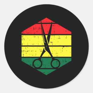 Haar-stylist Juneteenth Blm Black Geschiedenis Kap Ronde Sticker