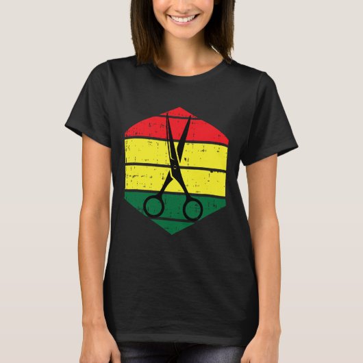 Haar-stylist Juneteenth Blm Black Geschiedenis Kap T-shirt (Voorkant)