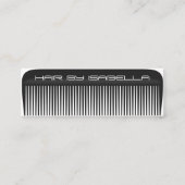 Haar stylist kam moderne zwarte haar salon brandin mini visitekaartje (Voorkant)
