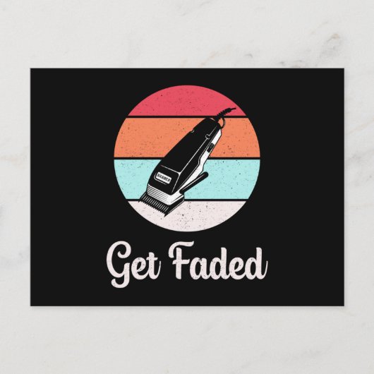 Haar Stylist Kapper Get Faded Gift Briefkaart (Voorkant)