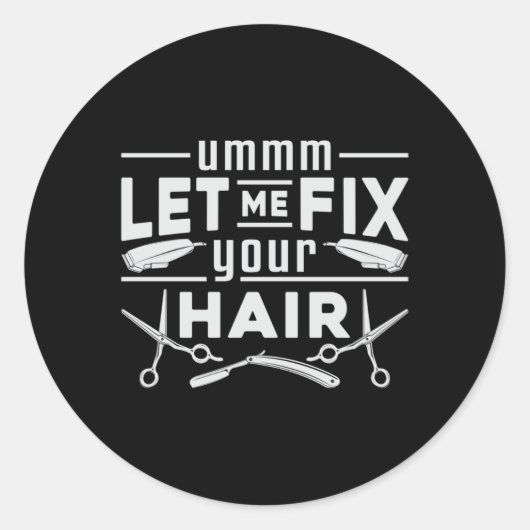 Haar Stylist Kapper Schaar Kapper Haar Gift Ronde Sticker (Voorkant)
