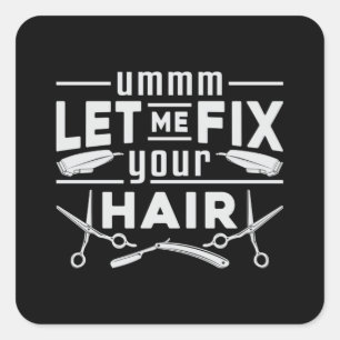 Haar Stylist Kapper Schaar Kapper Haar Gift Vierkante Sticker