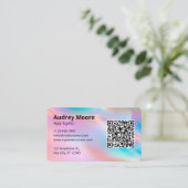 Haar Stylist Kappers Logo QR Code Salon Visitekaartje (Staand voorkant)