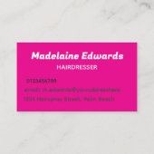 Haar Stylist Kapsalon Roze Stijlvol Modern Visitekaartje (Achterkant)