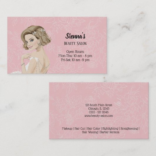 Haar stylist kiest achtergrondkleur visitekaartje (Voorkant / Achterkant)