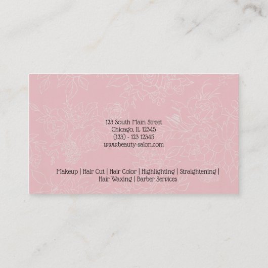 Haar stylist kiest achtergrondkleur visitekaartje (Achterkant)