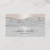 Haar Stylist Lang Haar & Schaar Zilveren Salon Visitekaartje (Voorkant)