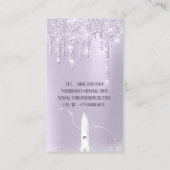 Haar Stylist Lavendel Drip Glitter Coiffure Visitekaartje (Achterkant)