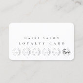 Haar Stylist Logo Punch Witte Loyaliteit Kaart Visitekaartje (Achterkant)