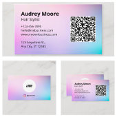 Haar Stylist Logo QR Hair Salon Visitekaartje